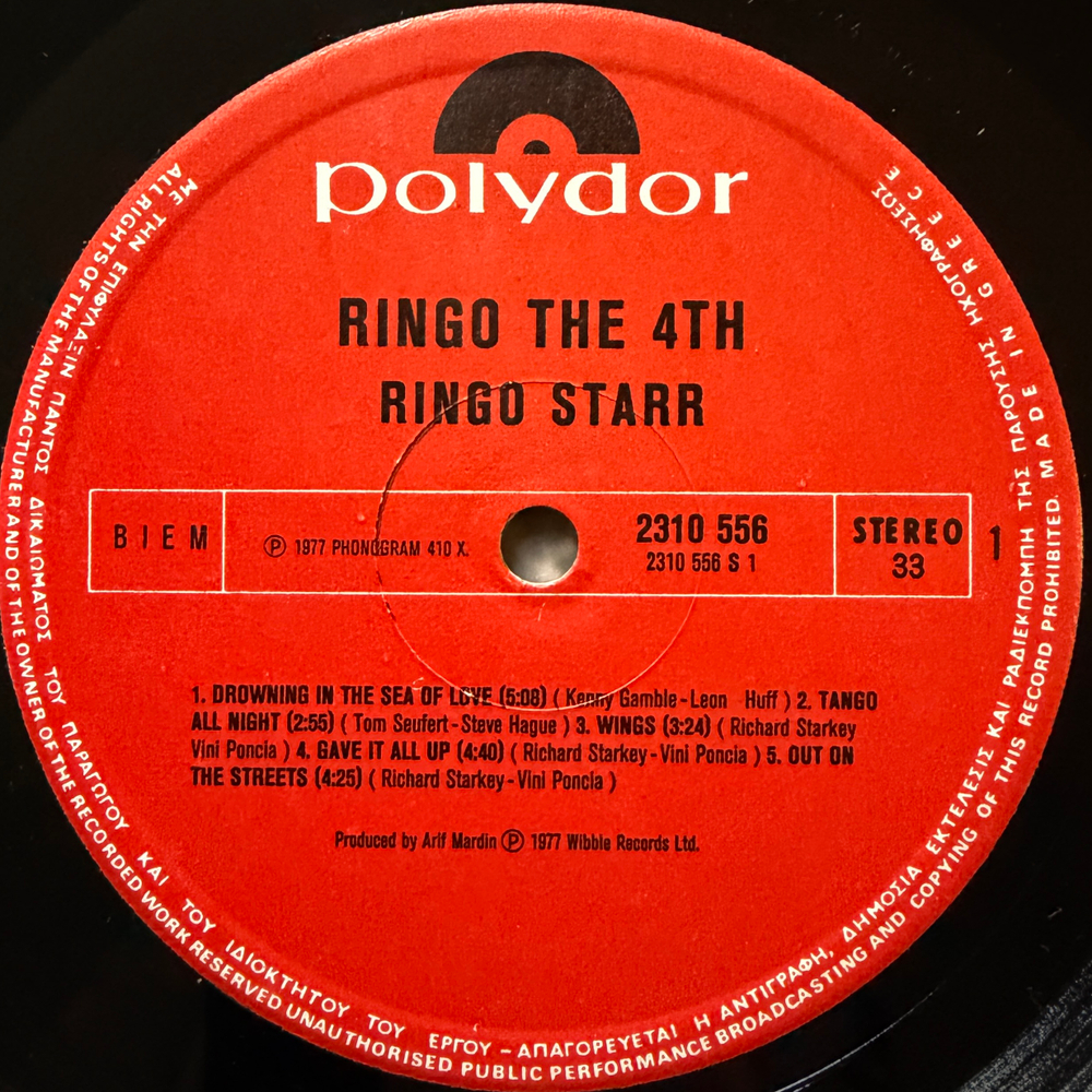 Ringo Starr – Ringo The 4th (Греция 1977г.)Т