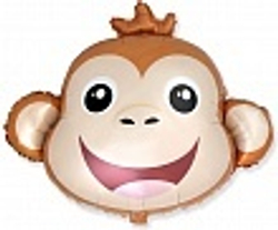 Шар (30""/76 см) Фигура, Голова, Милая Обезьянка, 1 шт. В197