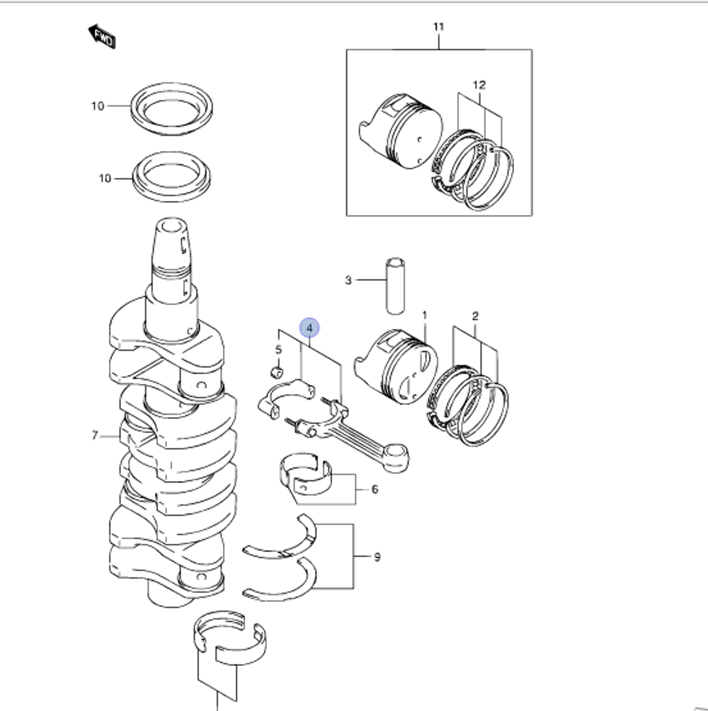 Шатун Suzuki 12160-86002-000