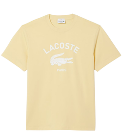 Теннисная футболка Lacoste Signature Print Cotton - yellow