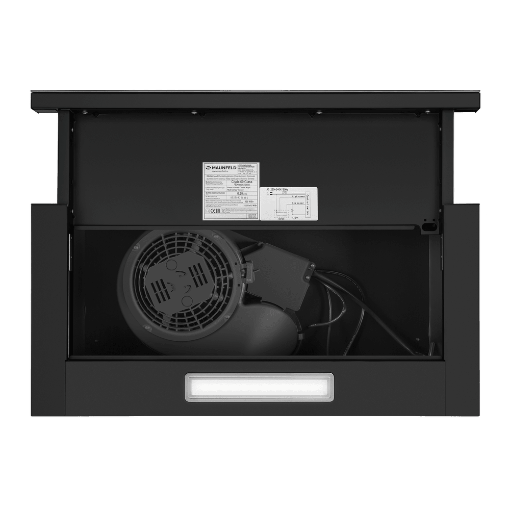 Кухонная вытяжка MAUNFELD Clyde 60 чёрное стекло