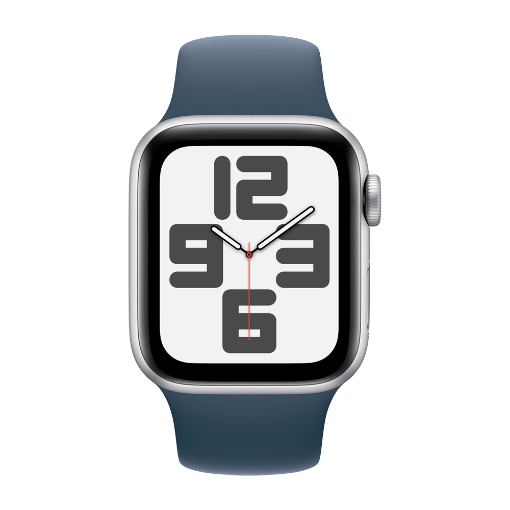 Умные часы Apple Watch SE 2 (2023) GPS, 40mm, Aluminium Case with Sport Band S/M, Silver/Storm Blue (Серебристый/синий)