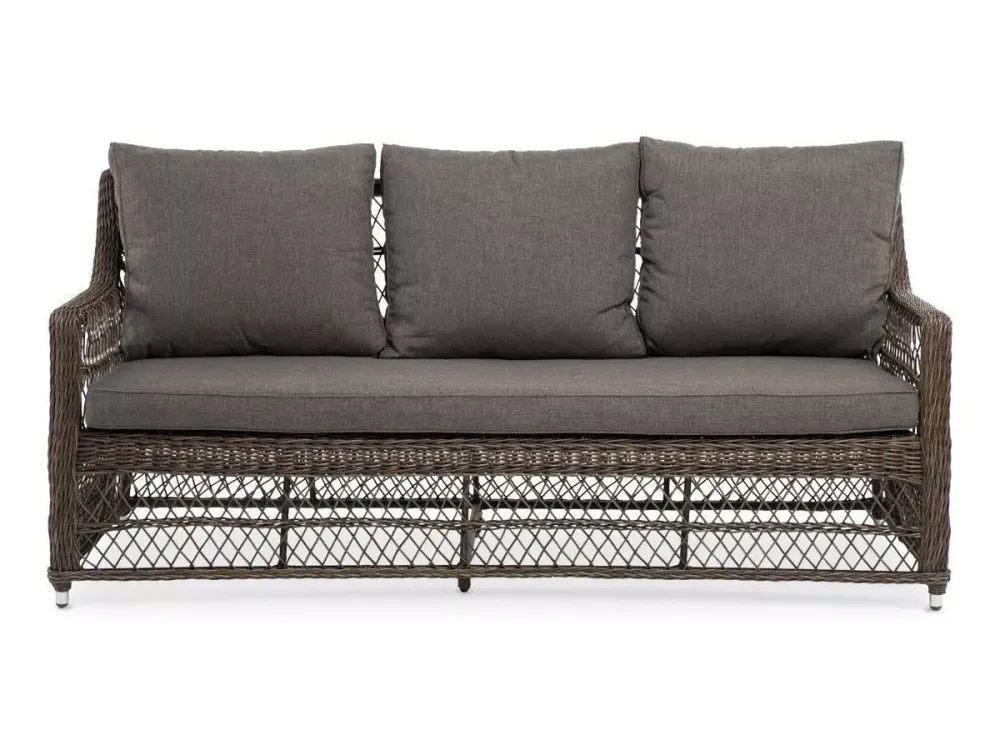 "Гранд Латте" диван трехместный из искусственного ротанга, цвет коричневый