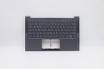 Верхняя панель с клавиатурой (топкейс) для ноутбука Lenovo Yoga Slim 7-14IIL05 с подсветкой, черная, раскладка - русская (5CB0X55884)