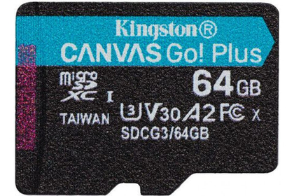 Карта памяти Kingston microSDXC Canvas Go Plus Class 10 UHS-I U3 (170/70MB/s) 64GB