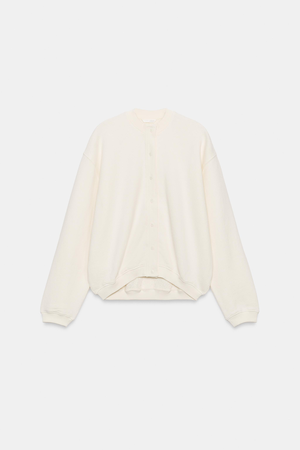 ZARA ХЛОПКОВАЯ ТОЛСТОВКА НА ПУГОВИЦАХ, ЭКРЮ