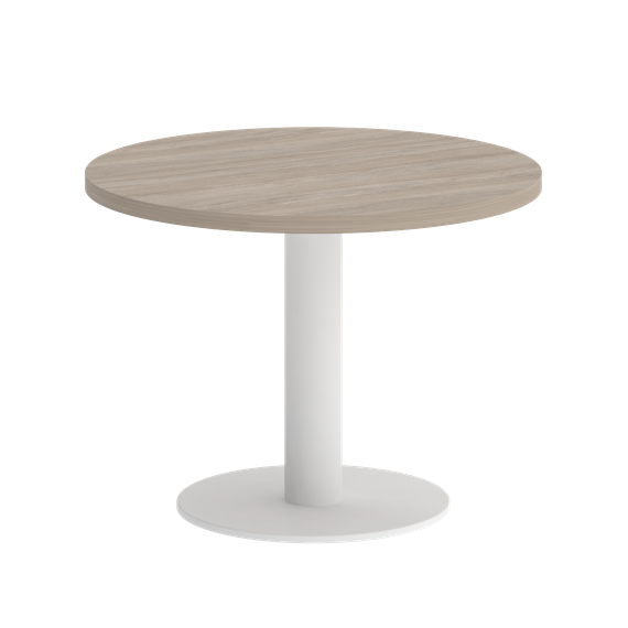 Home Office Стол журнальный круглый VR.SP-5-60.1G Дуб Аттик/Металл Белый 600*600*453