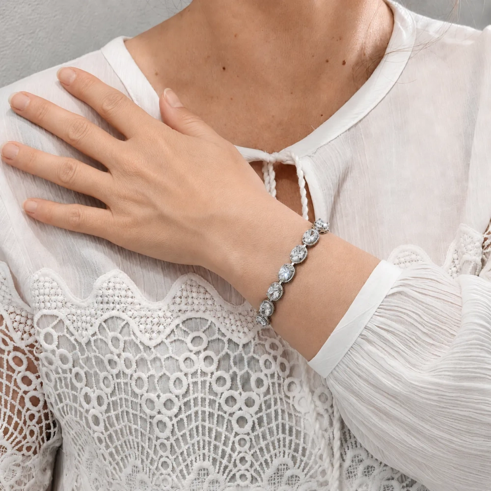 Браслет «Хрустальная линия» Silver