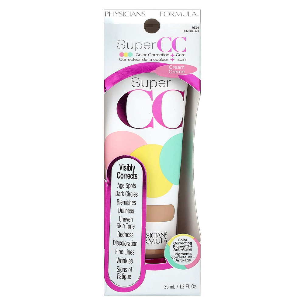 Physicians Formula, Super CC, крем для коррекции цвета и ухода, 6234 светлый, 35 мл (1,2 жидк. унц.)