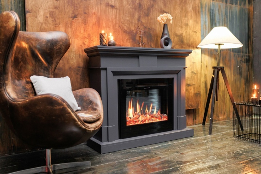 Каминокомплект Coventry Graphite Grey - Серый графит с очагом Jupiter FX New