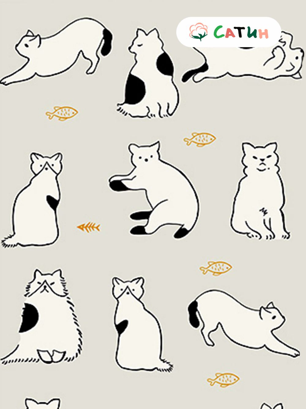 Постельное белье Milky Garden "Кошки" семейное  Наволочка 50х70 см 2 шт  Простынь  240х215 см  Пододеяльник 145х215 см(2шт)