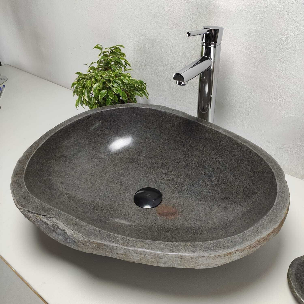 Каменная раковина из речного камня RS-6890 (55*46*15)