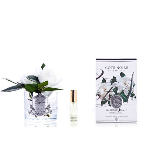 Цветы гардении ароматизированные в прозрачной вазе, Cote Noire