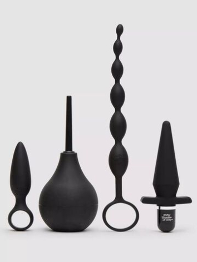Черный набор для анальных игр Take it Slow (Цвет: черный)