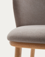 Ciselia Барный стул из коричневой синели и натурального массива ясеня