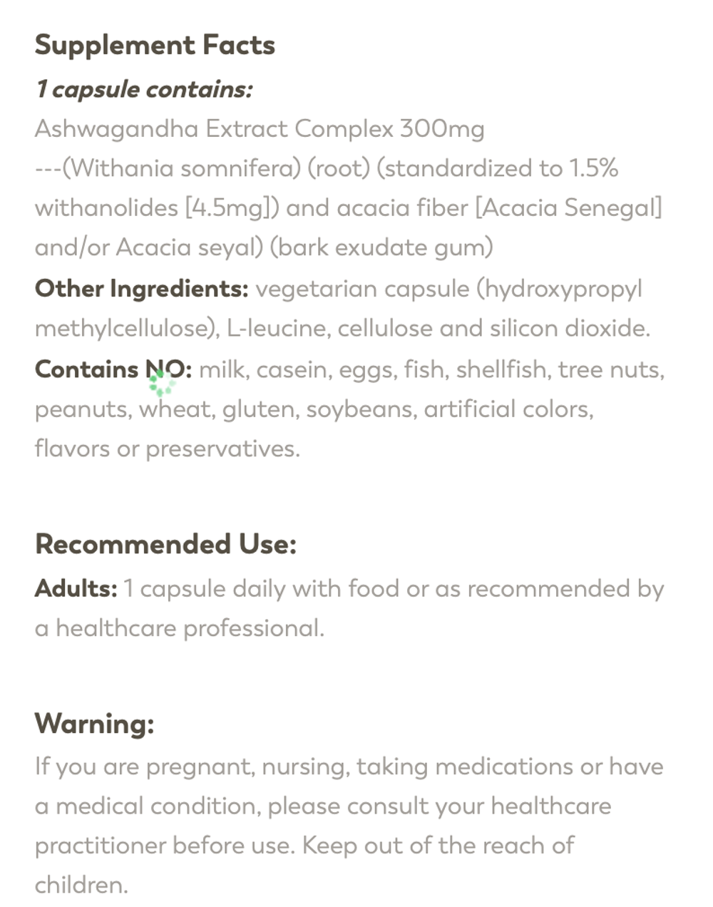 Klaire Labs - Ashwagandha Extract 60 capsules