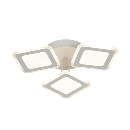 Потолочный светодиодный светильник 56Вт, 4578лм, 3000-6000K, Ra>80, плавная регулировка мощности, изменение цветовой температуры, пульт, металл/акрил, белый