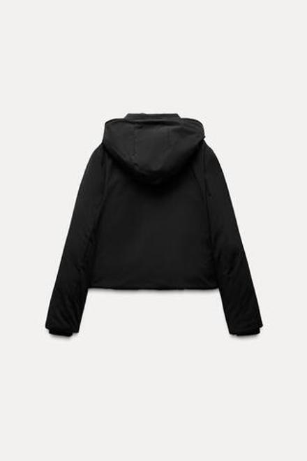 ZARA КОРОТКИЙ АНОРАК WATER AND WIND PROTECTION, ЧЕРНЫЙ