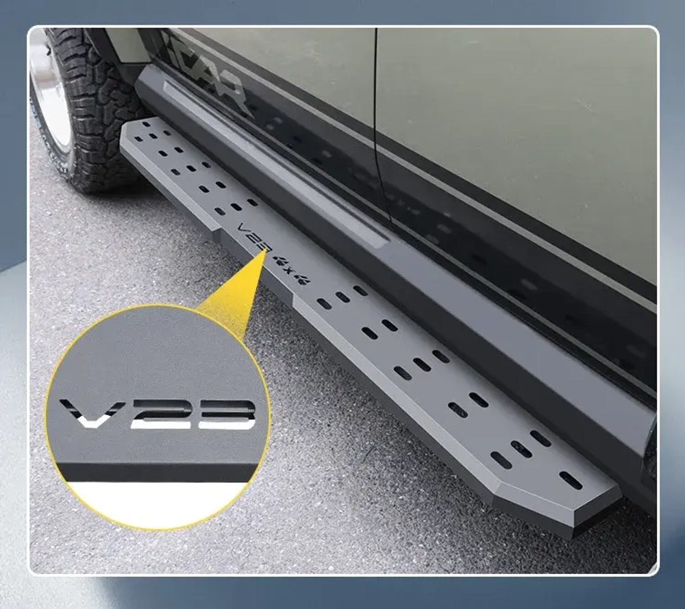 Фиксированные боковые пороги для iCar V23 Chery 2024 юбки подножки стальные пороги