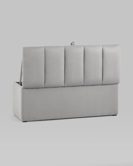 Пуф с крышкой Нильсон 2 велюр серый