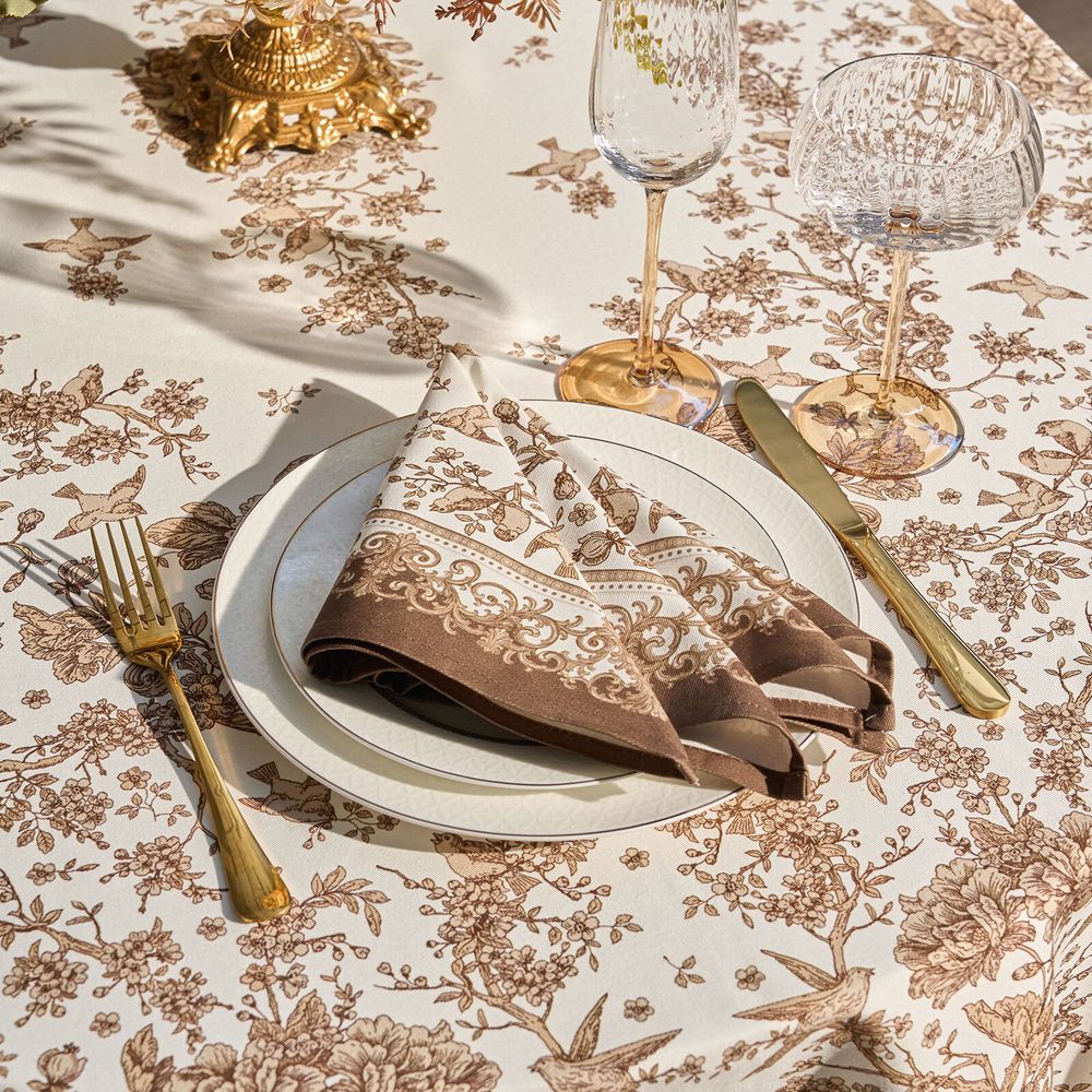 НАБОР САЛФЕТОК ИЗ 2-Х ШТ "ROYAL GARDEN",40Х40СМ, 100% ХЛОПОК ,БЕЖЕВЫЙ ,ТВИЛ