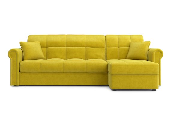 Диван угловой с оттоманкой Палермо 1,4 - Velutto 28 оливковый/кант 28 оливковый