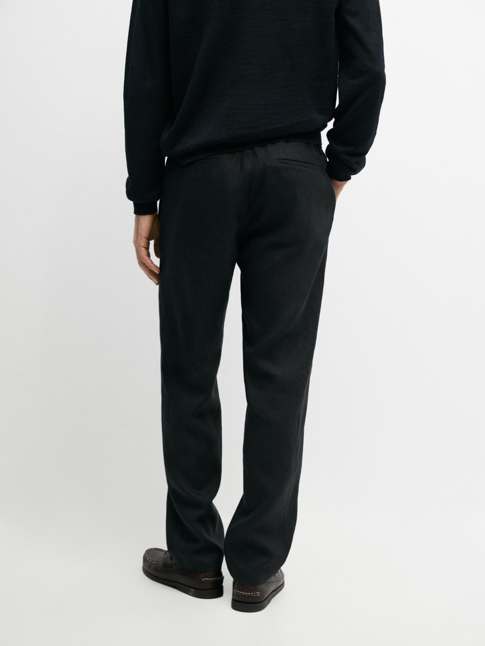 Massimo Dutti Льняные спортивные брюки, черный