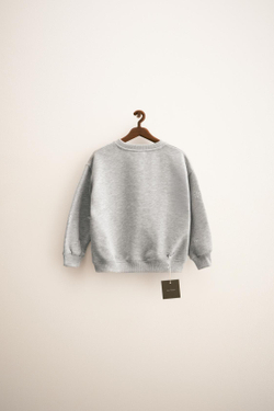 ZARA TIMELESS - ТОЛСТОВКА С ВЫШИВКОЙ, СЕРЫЙ МЕЛАНЖ