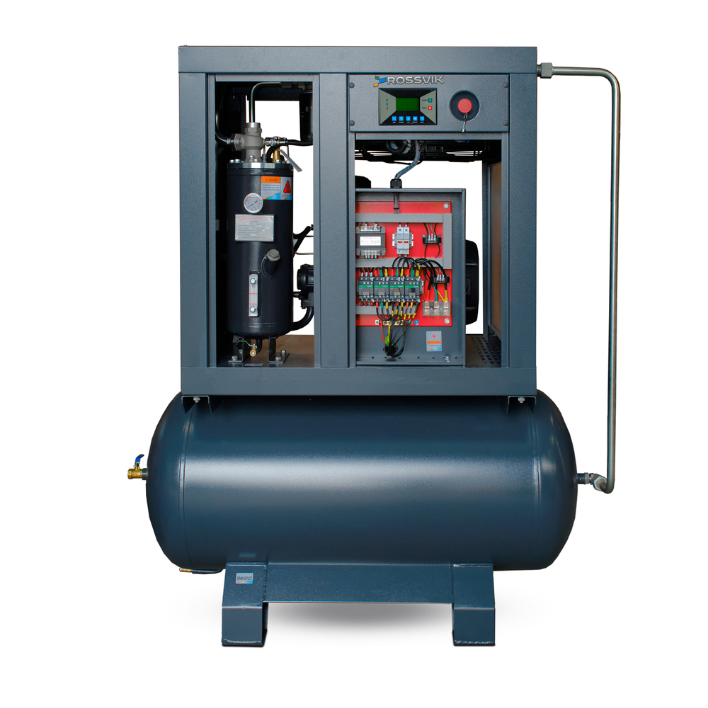 Компрессор винтовой ROSSVIK ВК15А-10-300, 1470л/мин, 10бар, ресивер 300л, 380В/11кВт