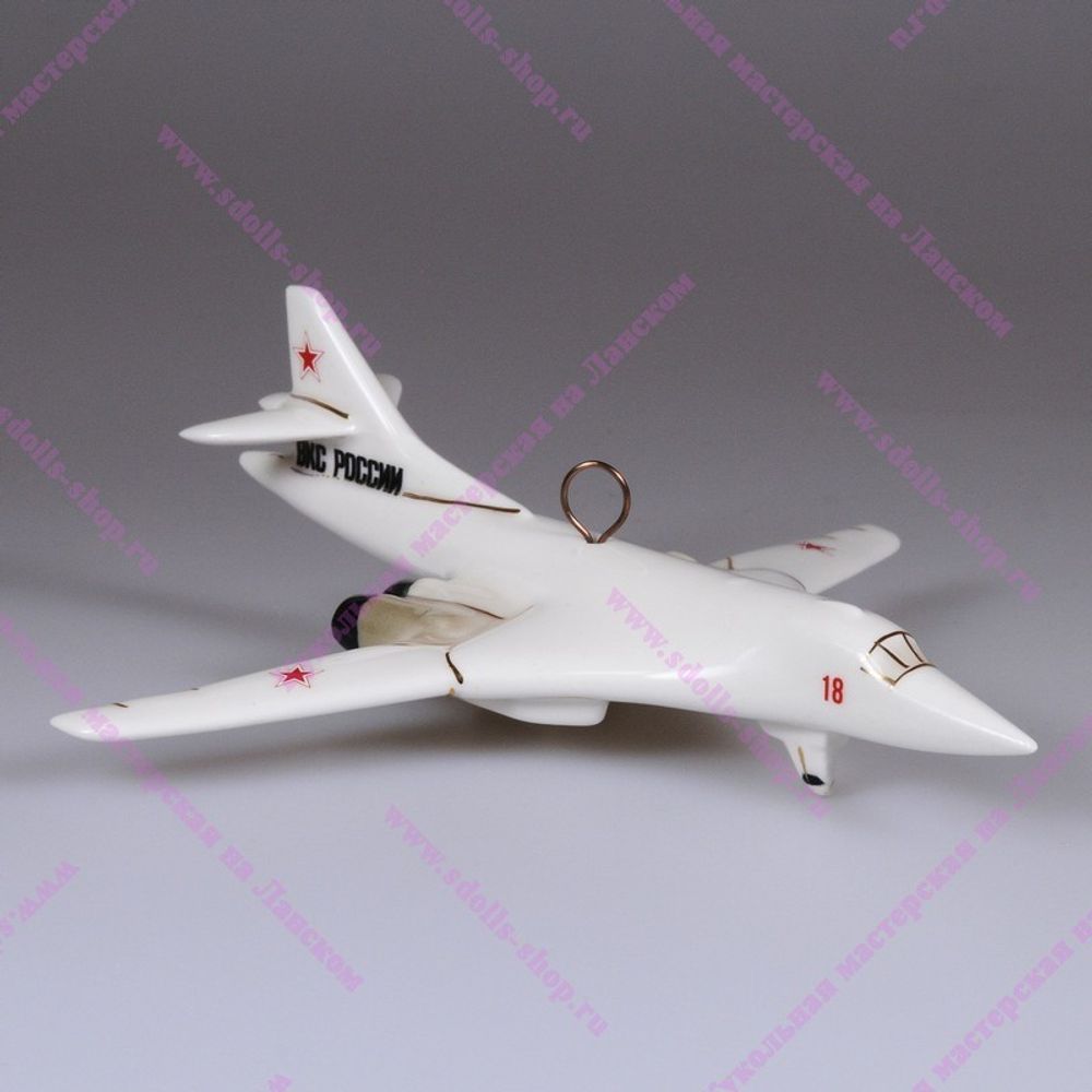 Елочная игрушка Самолет Белый лебедь