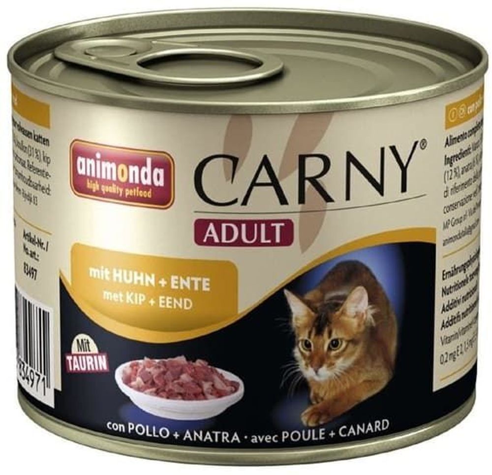 Animonda Консервы 200г. CARNY Adult для кошек с курицей и уткой