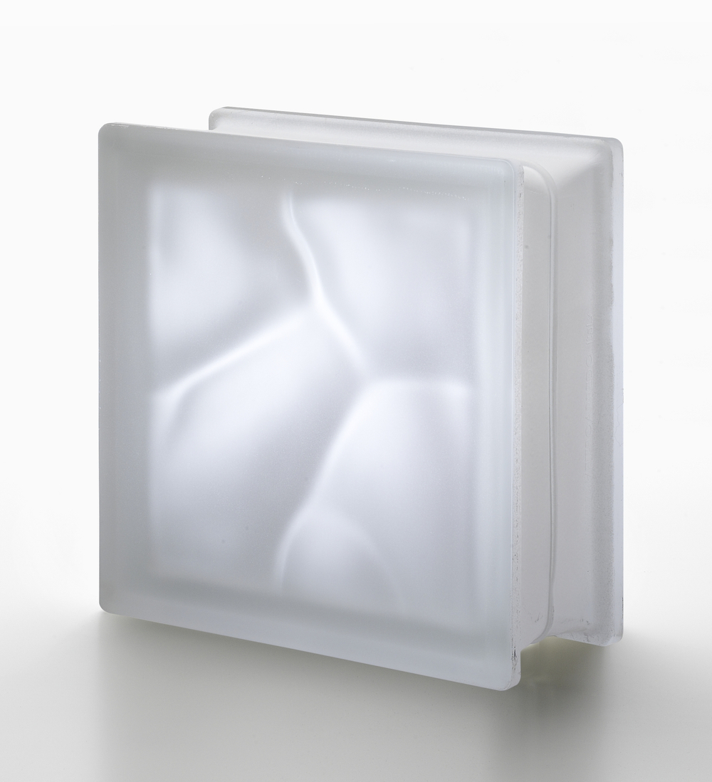 купить Стеклоблок бесцветный полуматовый волна Neutro  Vetroarredo Q19 O SAT 1 LATO 19x19x8