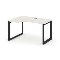 Style Project Стол рабочий эргономичный SN-59O.SPA-021(L) Дуб Наварра/Металл Черный/Черный Заглушка