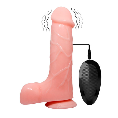 Телесный вибратор с проводным пультом 21см Baile Barbara BW-008073ZSY