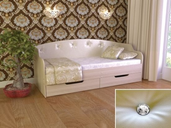 Кровать Омега Белый перламутр шимо светлый