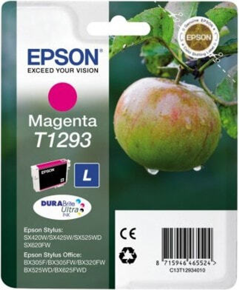 Картридж струйный пурпурный 1 шт Epson T1293 C13T12934010