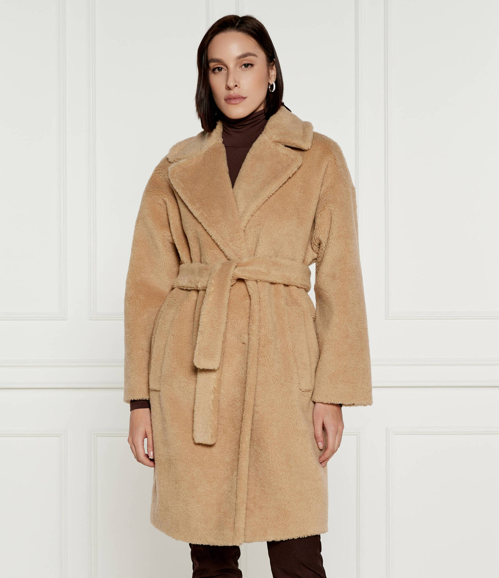 Шерстяное пальто EMMY Weekend MaxMara - бежевый(250161226)