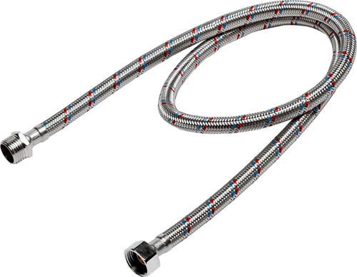 Подводка гибкая ЗУБР для воды, оплетка из нержавеющей стали, г/ш 1/2″ - 1м
