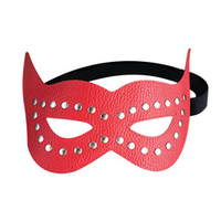 Красная кожаная маска с клёпками и прорезями для глаз Кошечка Sitabella BDSM Accessories 3087-2