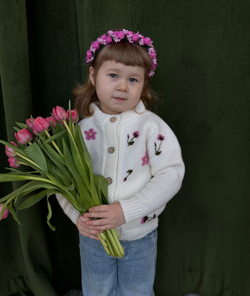 Кардиган с цветами детский