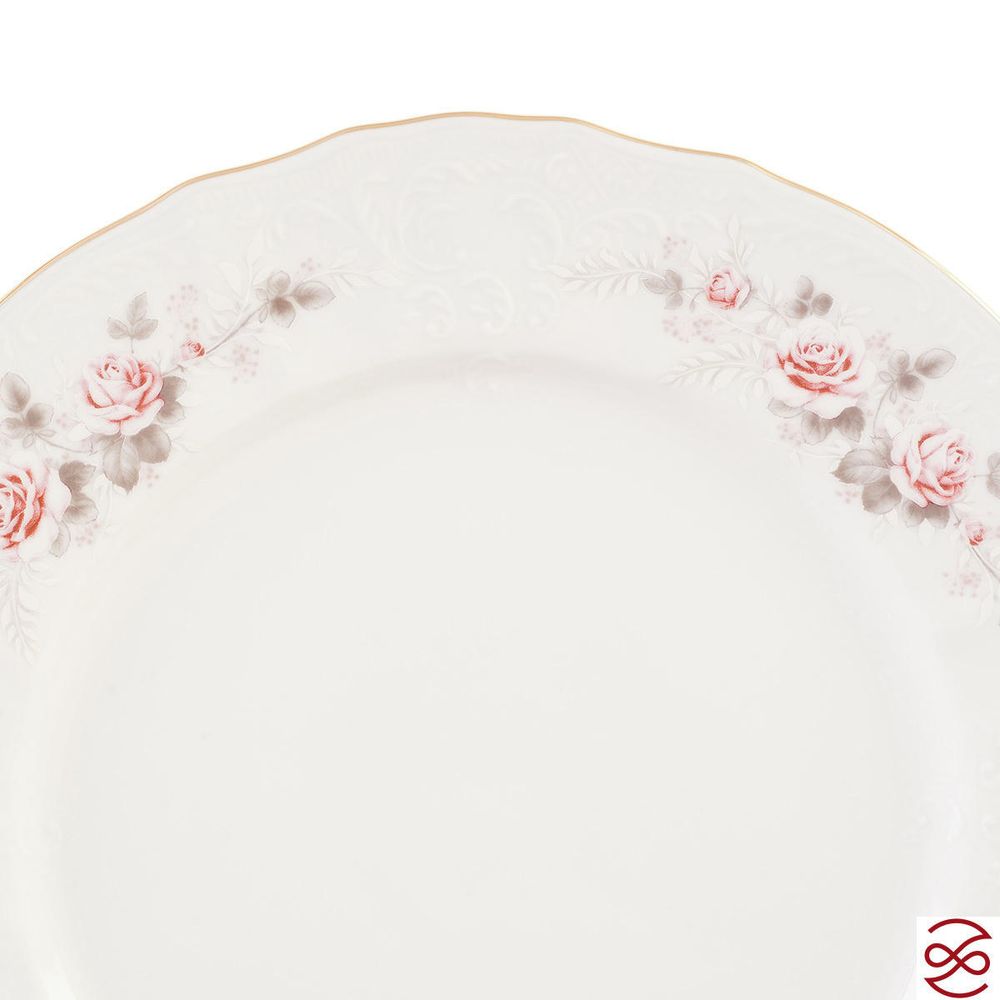 Столовый сервиз на 6 персон Bernadotte Серая роза золото 27 предметов