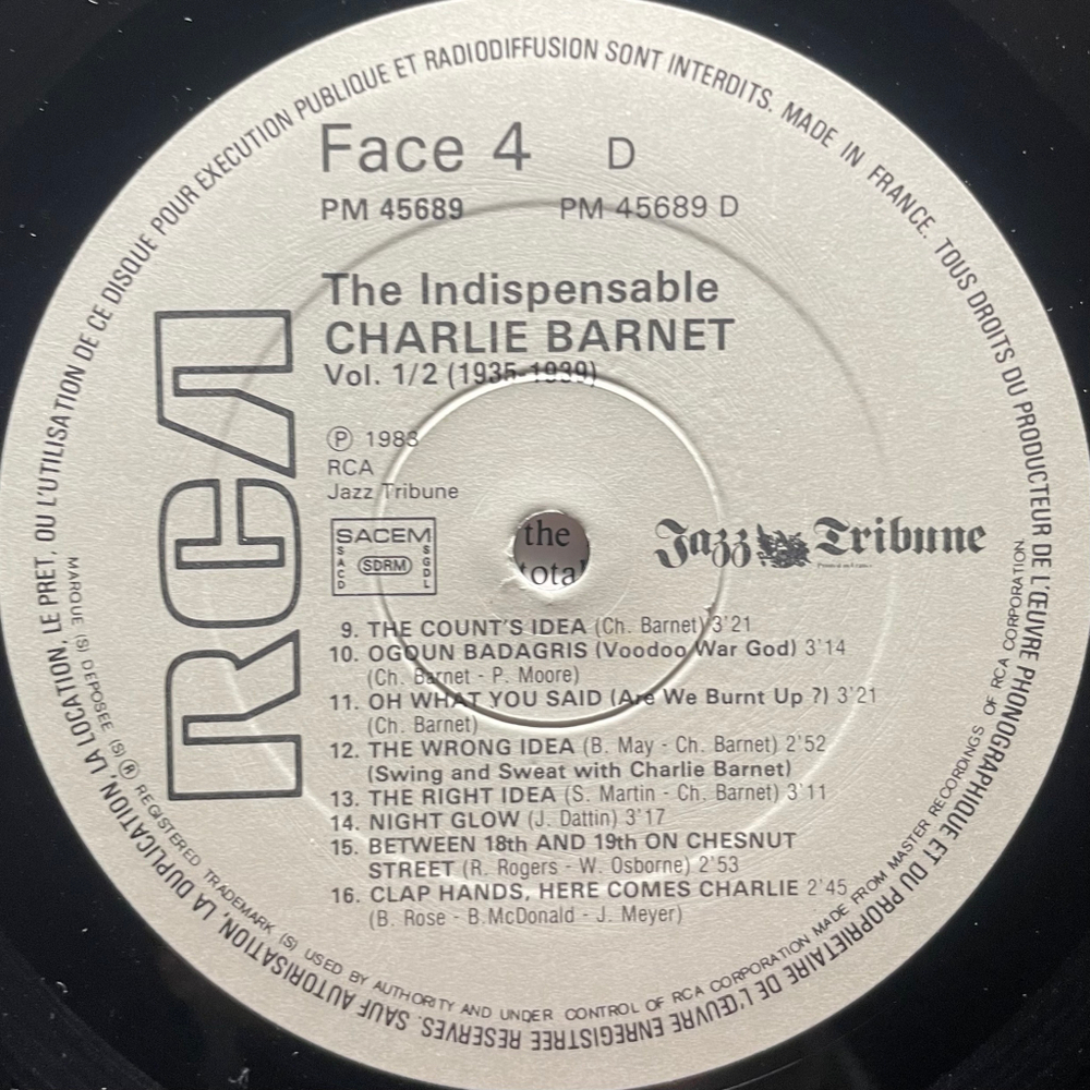 Charlie Barnet ‎– The Indispensable Charlie Barnet Volumes 1/2 (1935-1939) 2LP (Франция 1983г.)