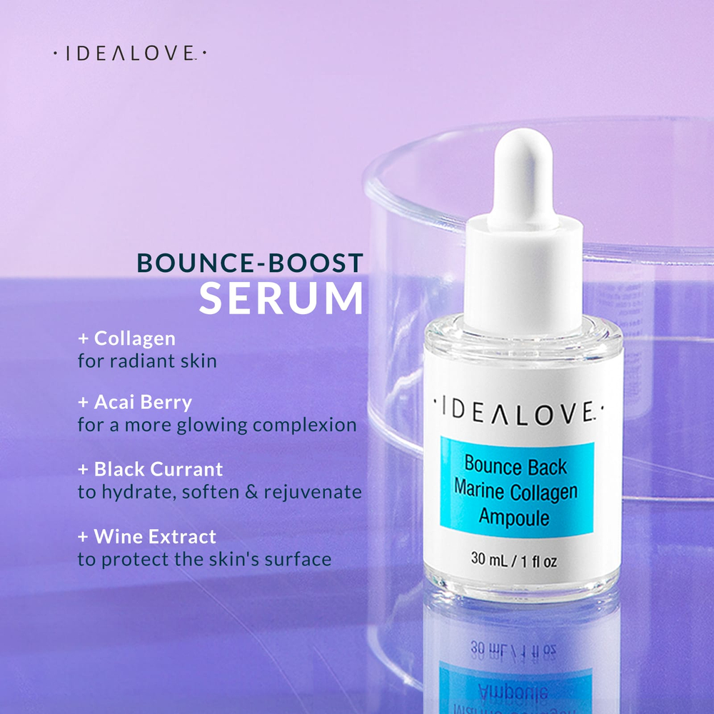Idealove, Bounce Back, Marine Collagen Ampoule, сыворотка с морским коллагеном, 30 мл (1 жидк. унция)