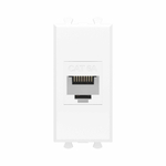 Компьютерная розетка RJ-45 без шторки модульная , кат.6А, "Avanti", "Белое облако", 1 модуль