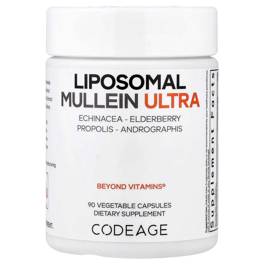 Codeage, Liposomal Mullein Ultra, липосомальный коровяк, 90 растительных капсул