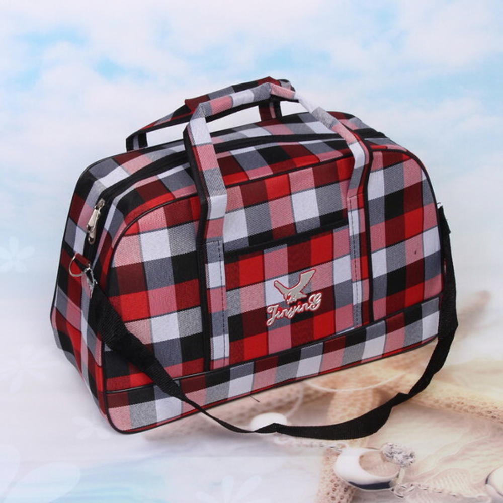 Сумка дорожная «Travel», на молнии, одно отделение, один боковой карман, красный принт, 48*29*18см