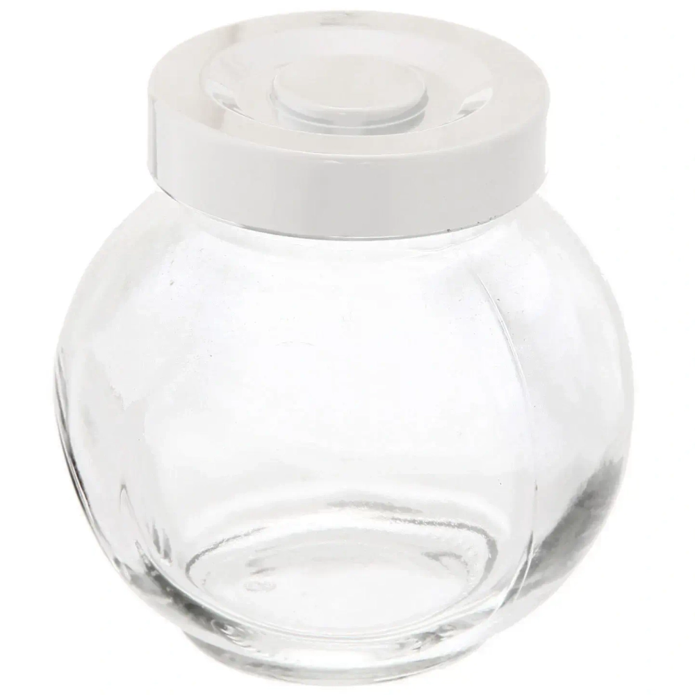 Банка для продуктов стеклянная 180 мл с крышкой плоская