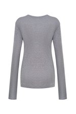Лонгслив из смесового кашемира, Серый