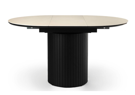 Керамический стол Woodville Лорен 100(140) okara light yellow, черный