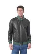 KHIMEONE Мужская кожаная демисезонная куртка (натуральная кожа, овчина)